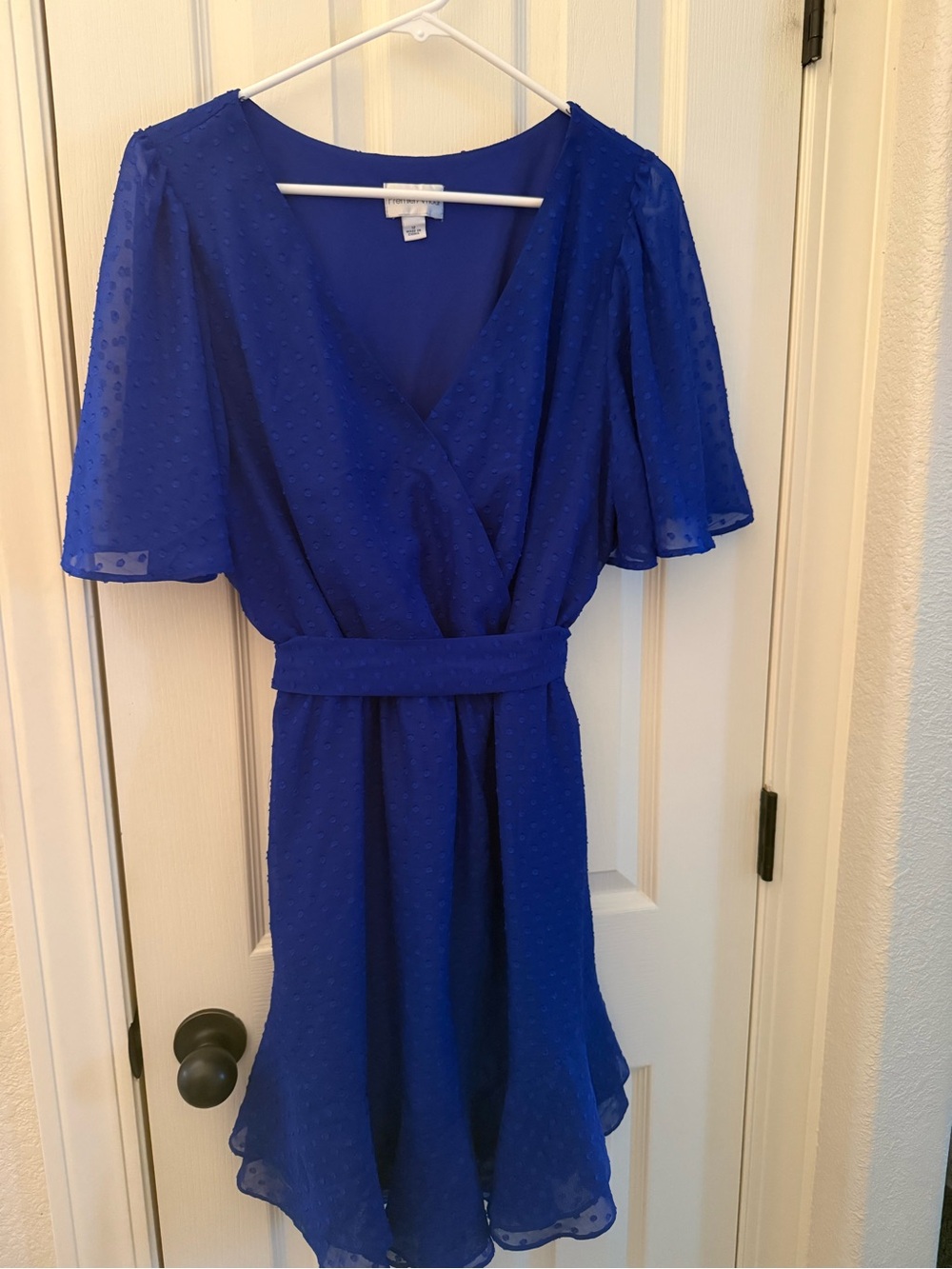 Premier Royal Blue Midi Wrap Dress with Belt